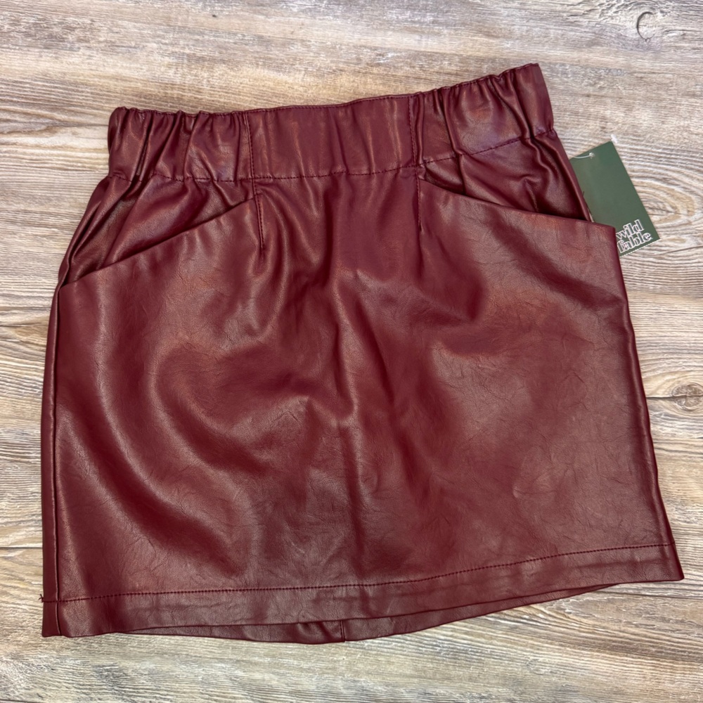wild fable Faux Leather Mini Skirt in Burgundy